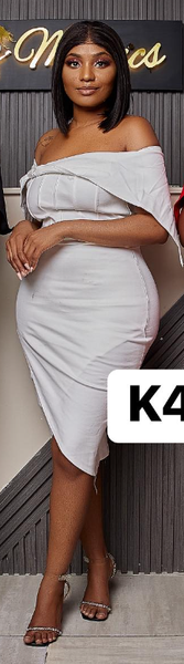 White fitted Off-the-shoulder Dress