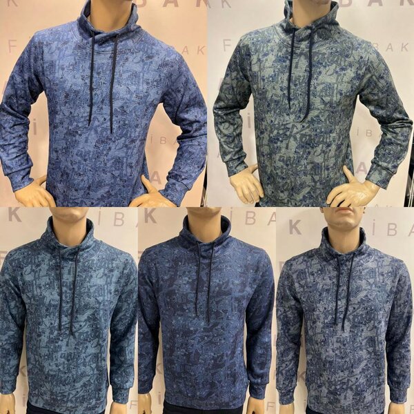 Кофта с поднятым воротом и завязками