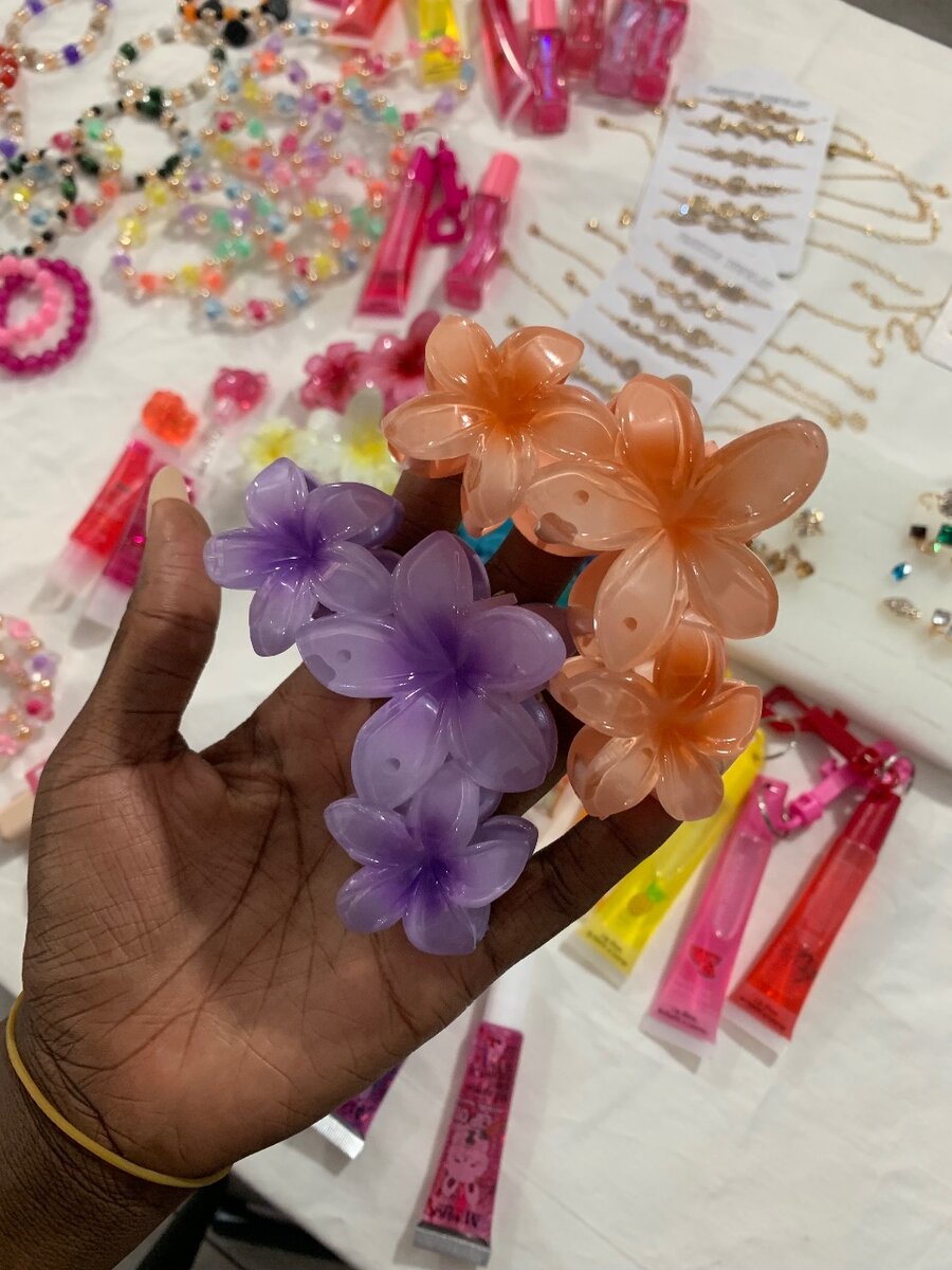 Pinces à cheveux fleurs colorées