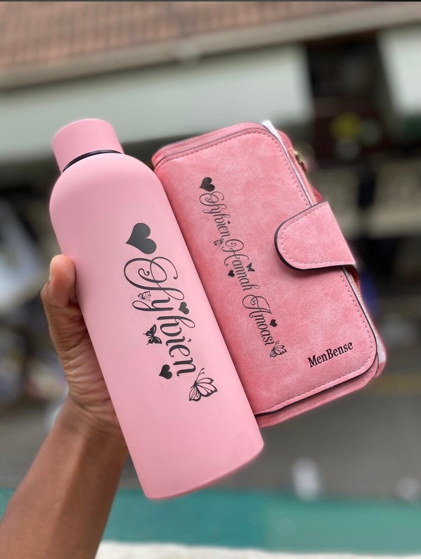 Customized purse and bottle