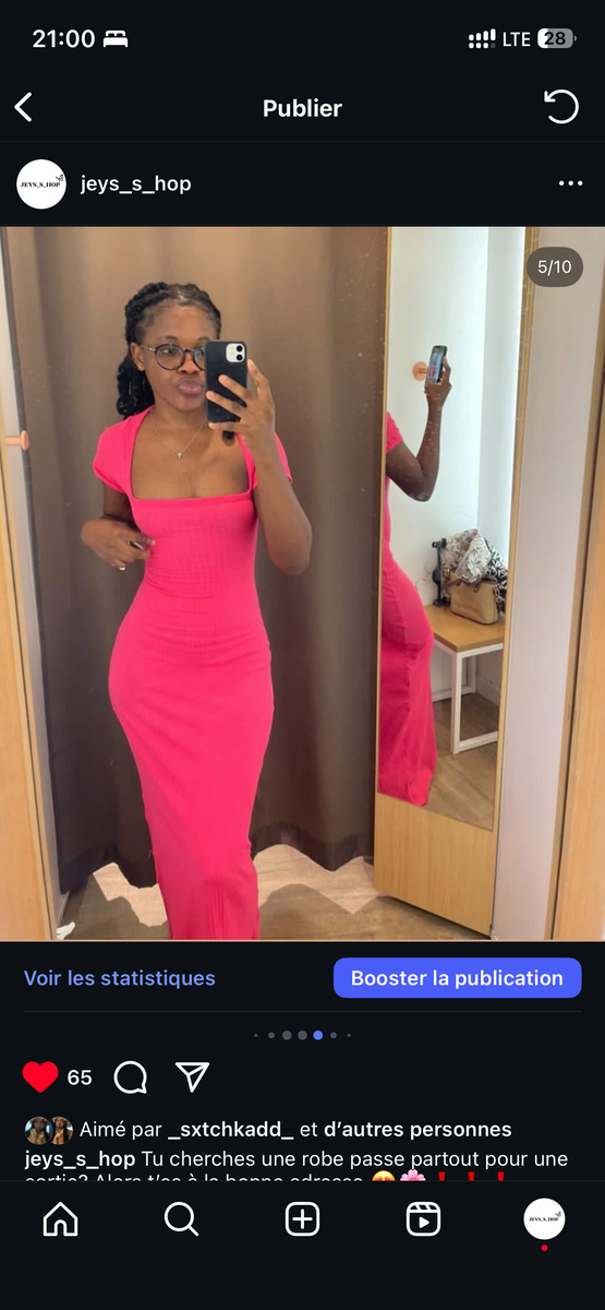 Robe moulante rose élégante