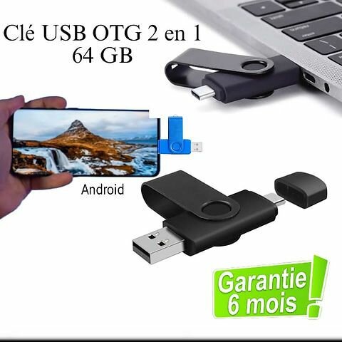 CLÉ USB 2 en 1. ROTATIVE