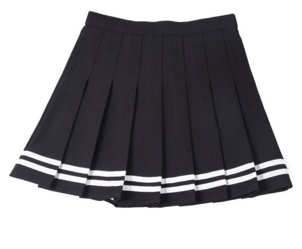 Summer A-Line Women Skirt Striped Stitching Sailor Pleated S