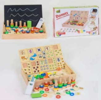 Montessori Donut Learning Number Wooden Board 