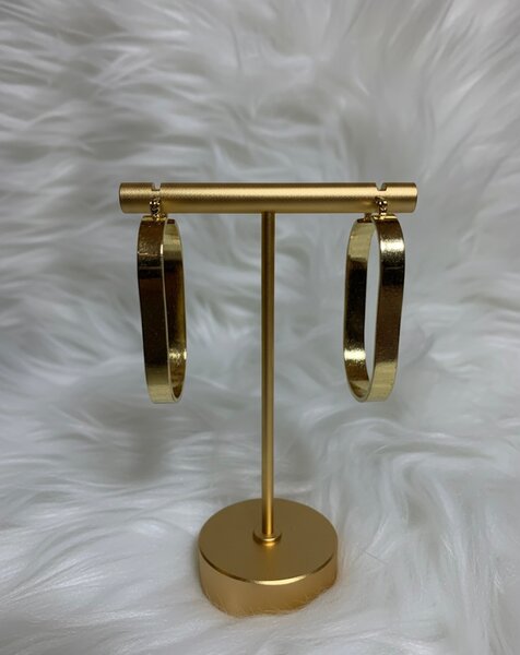 Boucles d'oreilles ovales dorées