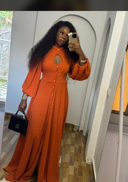 Robe longue élégante orange