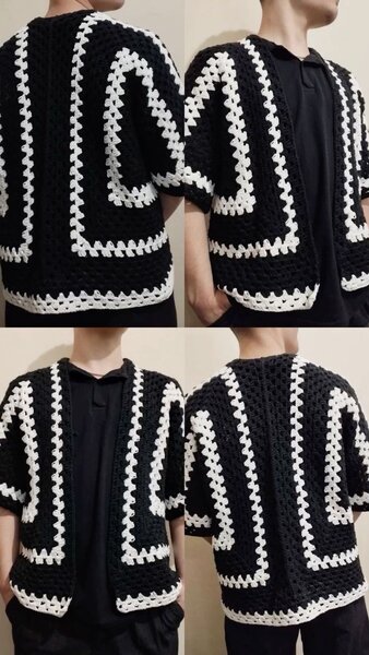 Cardigan en Crochet Unisexe