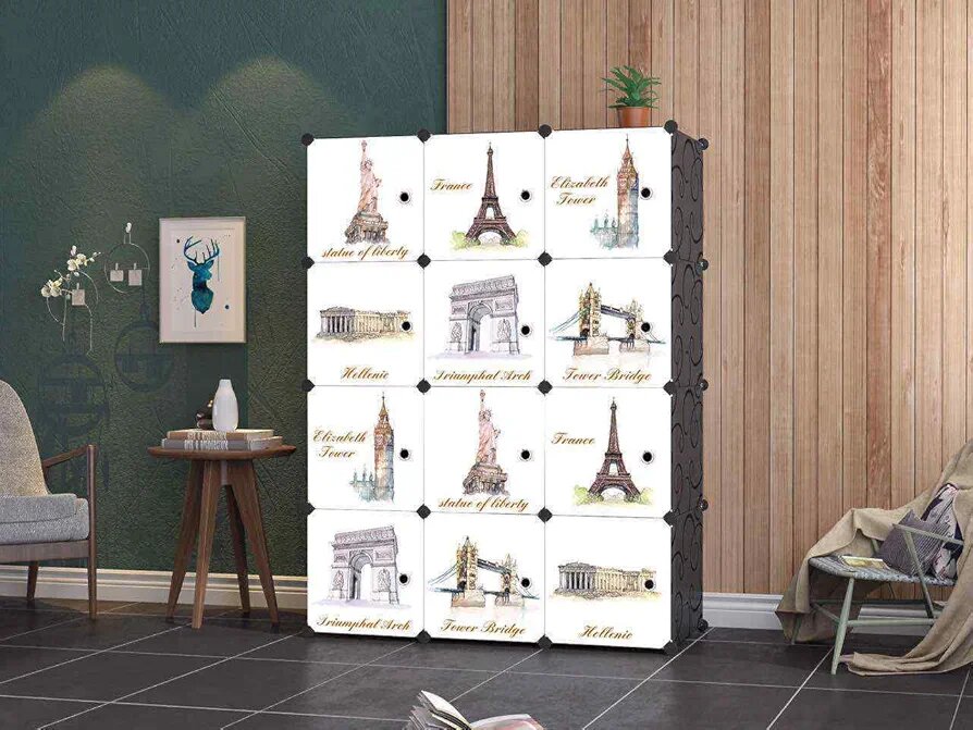 Armoire de rangement 12 battants