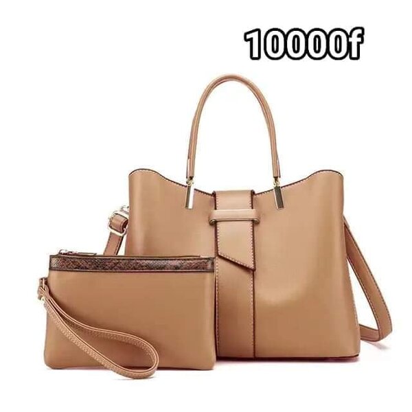 ensemble sac et portefeuille beige