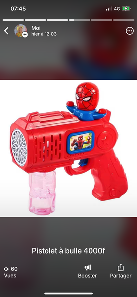 Pistolet à bulles enfant