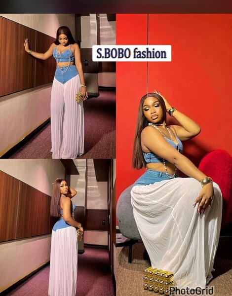 Ensemble chic en jean et tulle