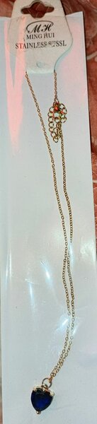 Collier Cœur Bleu Inox