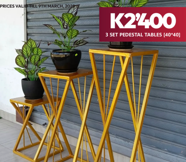 3 set pedestal tables