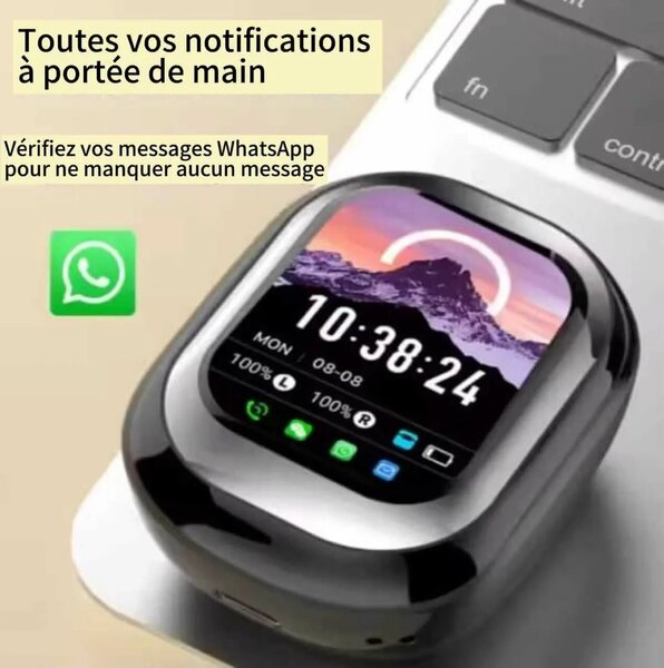 Écouteurs sans fil avec boîtier numérique