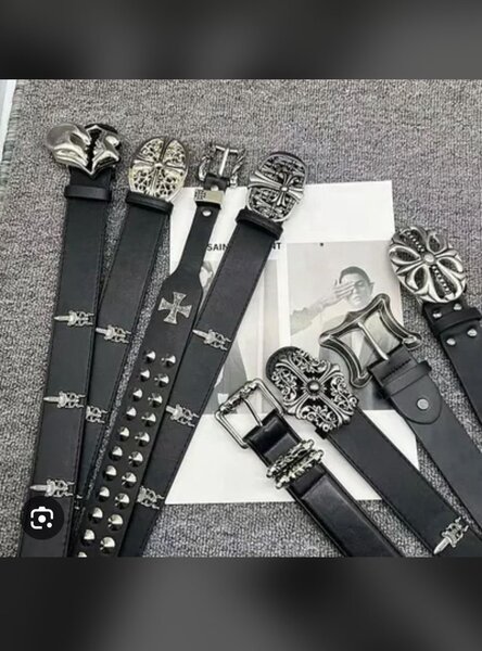 Ceinture en cuir chrome heart