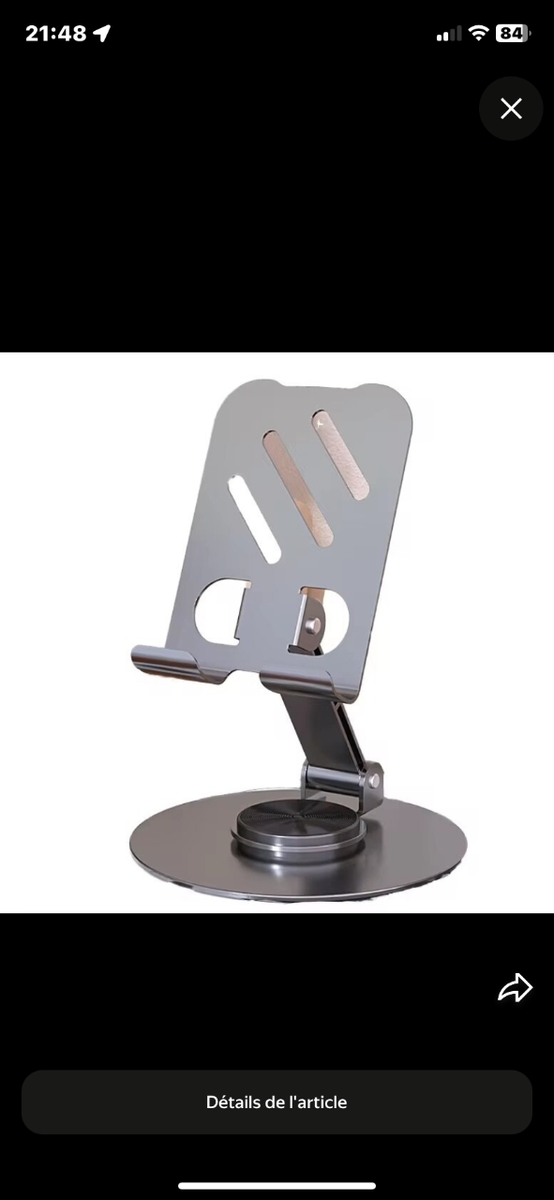 Support téléphone réglable en métal
