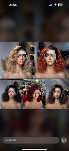 Perruque naturelle ondulée élégante