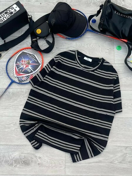 T-shirt rayé en coton pour homme