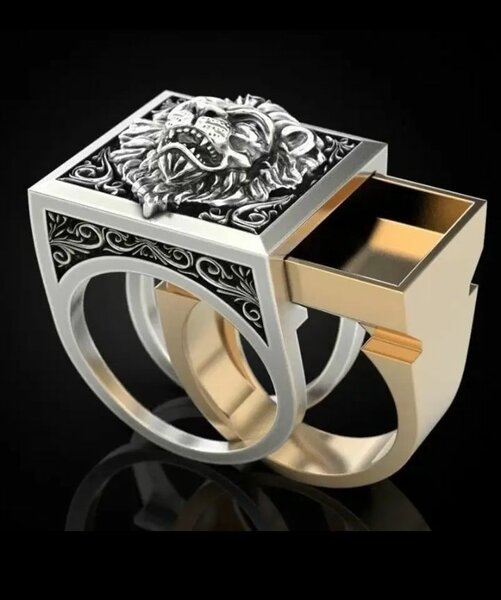 A Cross border Hot fashion Retro Domineering Lion Ring Creat