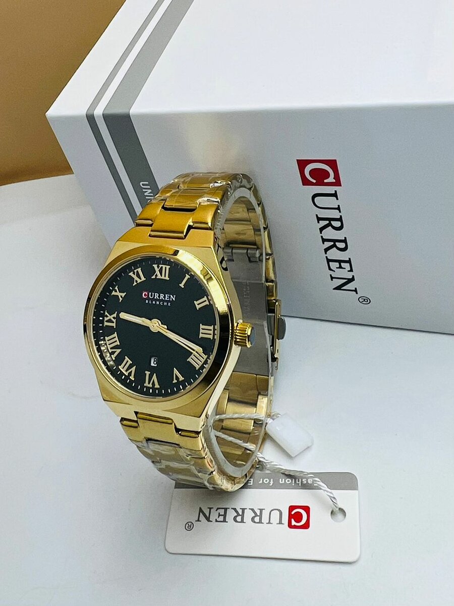 Montre dorée élégante Curren