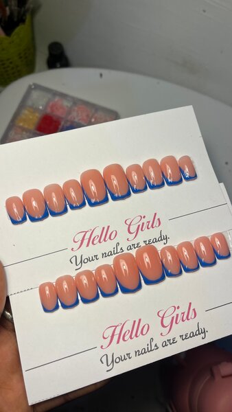 Faux Ongles Colle Rose