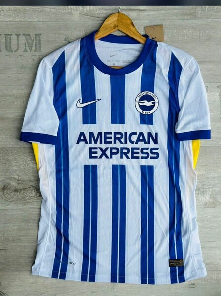 Maillot de football rayé bleu