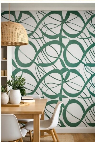 Papier peint motif vert pour chambre