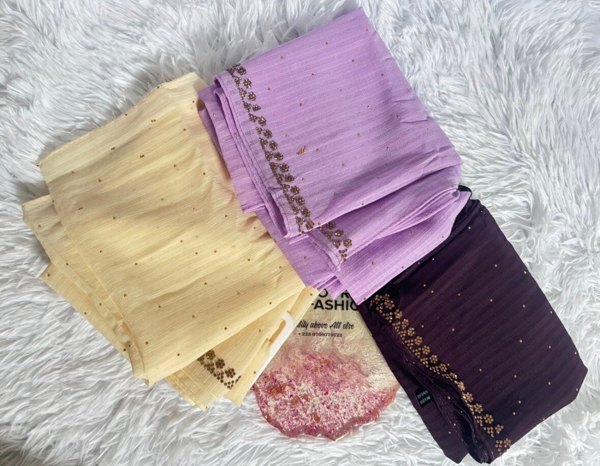 Hijab en mousseline strass