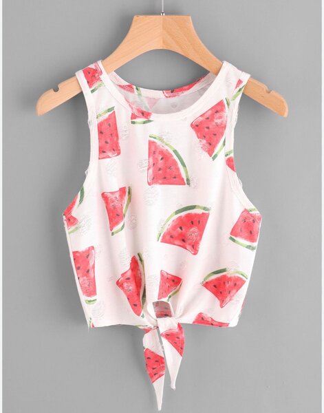 Haut de femme motif pastèque