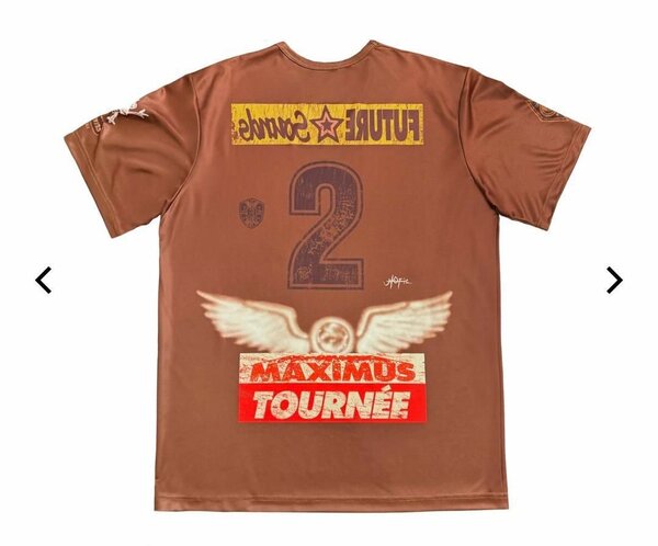 T-shirt sport marron imprimé