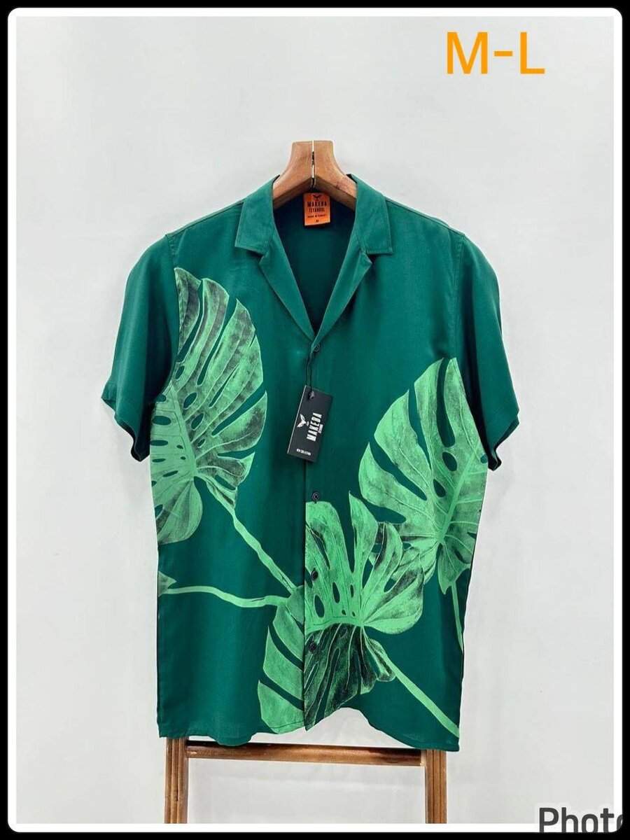 Chemise turquoise tropicaux