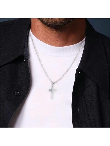 Chaîne en argent blanc homme