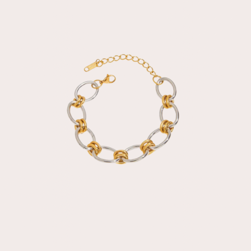 Bracelet à maillons bicolores