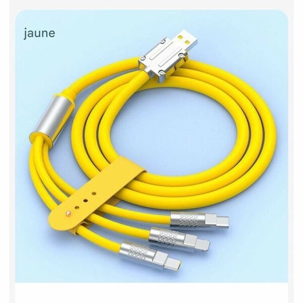Câble de charge 3 en 1 jaune