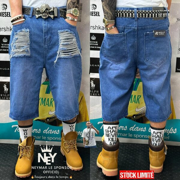 Shorts en jean décontractés homme