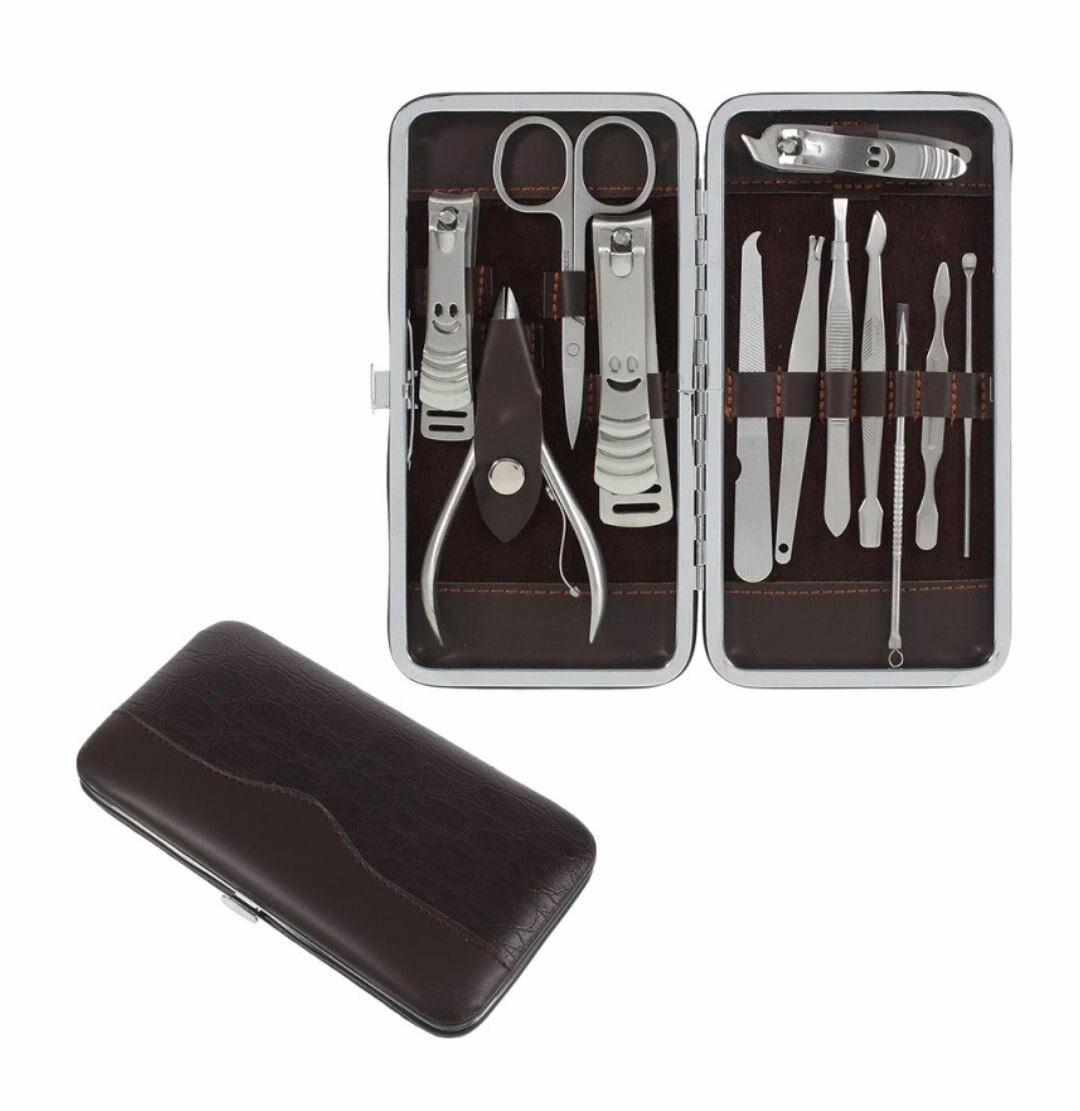 12-IN-1 PORTABLE MANICURE PEDICURE SET SMILING NAIL CLIPPER