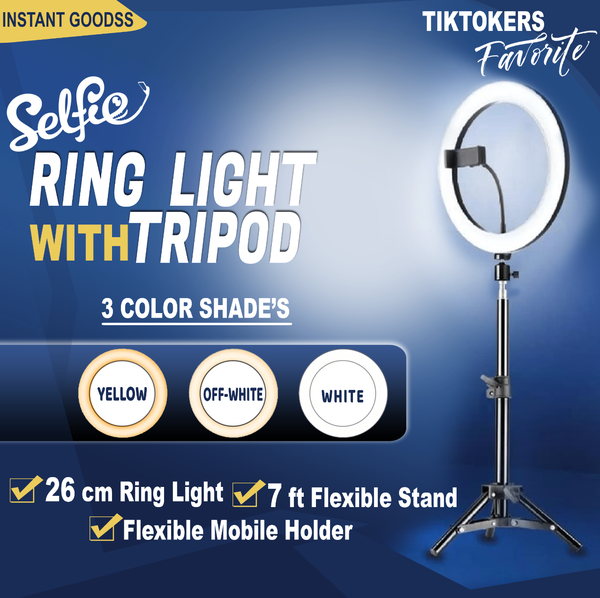 Tripod 7 Feet with 26cm RingLight