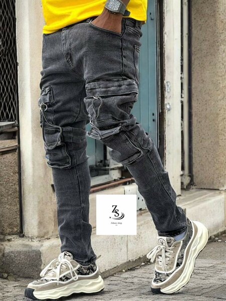 Pantalon cargo noir homme