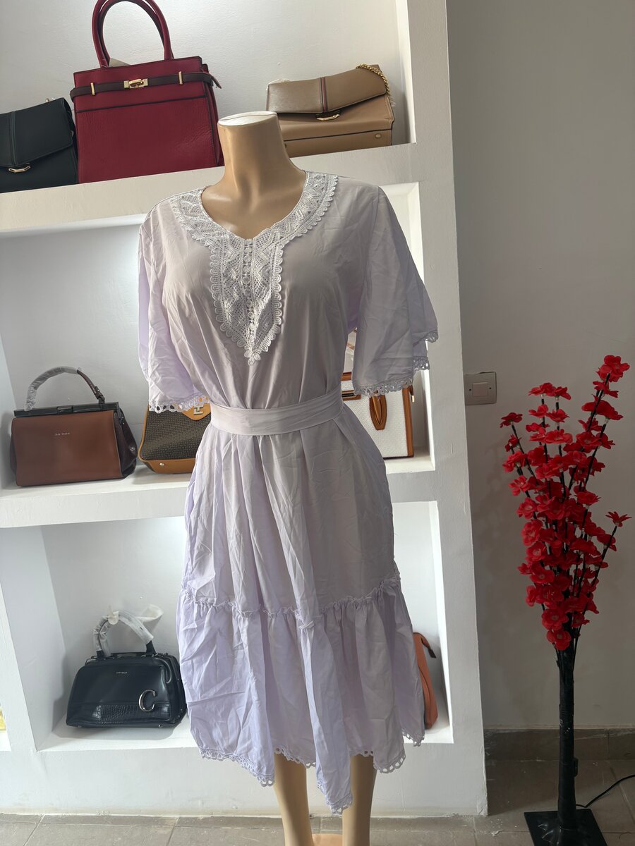 Robe blanche dentelle bohème