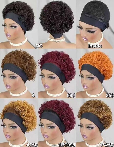 Perruque bouclée bandeau