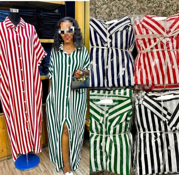 Robes longues rayées élégantes pour femmes