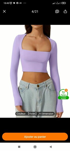 Crop top violet long
