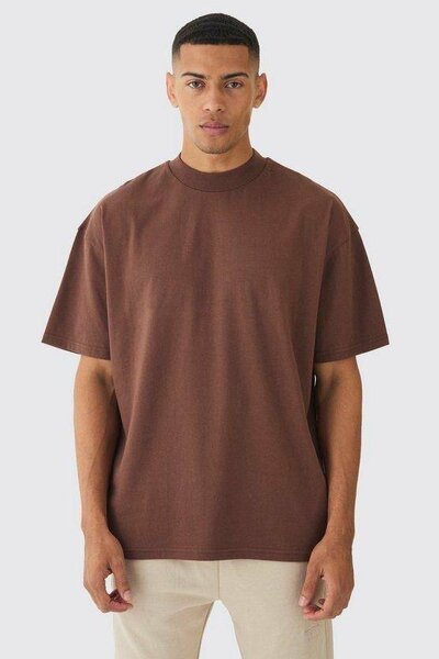 T-shirt ample marron homme