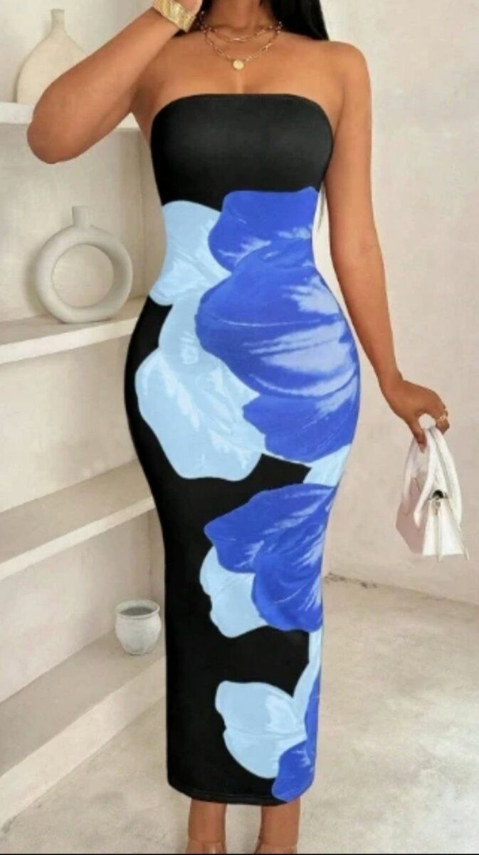 Robe Longue Fleurie Épaules Découvertes