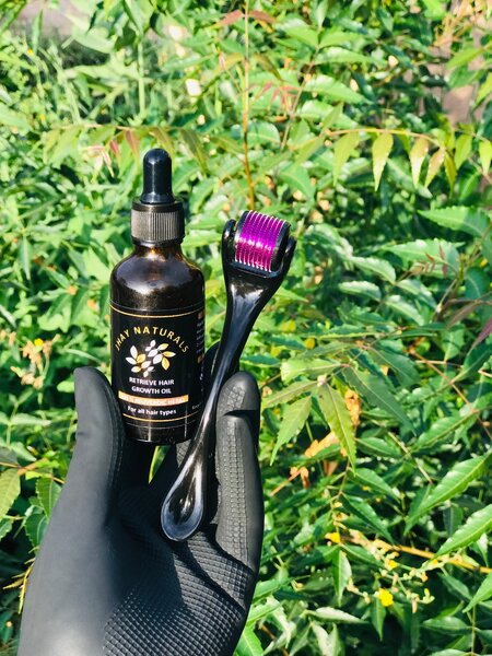 Hair booster oil 55gh, Hair cream 45gh, Derma roller 60gh