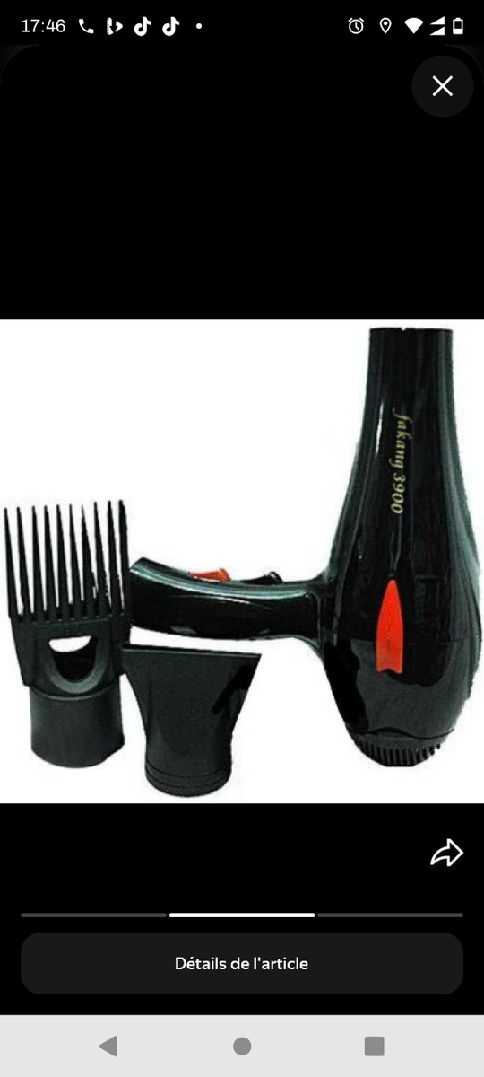 Sèche-cheveux professionnel 2000W