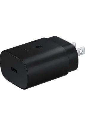 25W Samsung Fast Charging blackk Android Phone Charger USB C Wall Outlet Plug Adapter