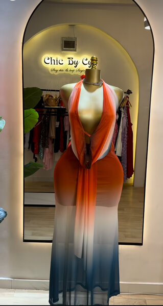 Robe longue dégradé élégante