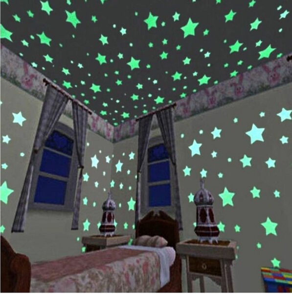 100 Autocollant Mural Décoratif Motif Etoile