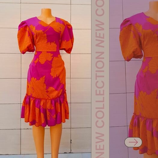 Women's summer dress, orange, Sizes: M-2XL